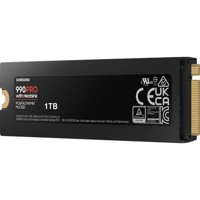 SAMSUNG - 990 PRO - SSD interno - 1 TB - Con dissipatore di calore - PCIe 4.0 - NVMe 2.0 - M2 2280 - Fino a 7450 MB/s (MZ-V9P1T0GW)
