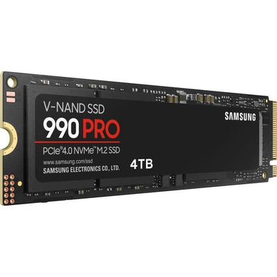 SAMSUNG - 990 PRO - SSD interno - 4 TB - PCIe 4.0 - NVMe 2.0 - M2 2280 - Fino a 7450 MB/s (MZ-V9P4T0BW)
