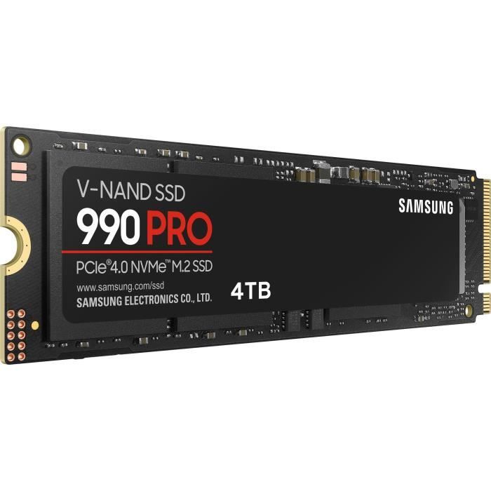 SAMSUNG - 990 PRO - SSD interno - 4 TB - PCIe 4.0 - NVMe 2.0 - M2 2280 - Fino a 7450 MB/s (MZ-V9P4T0BW)