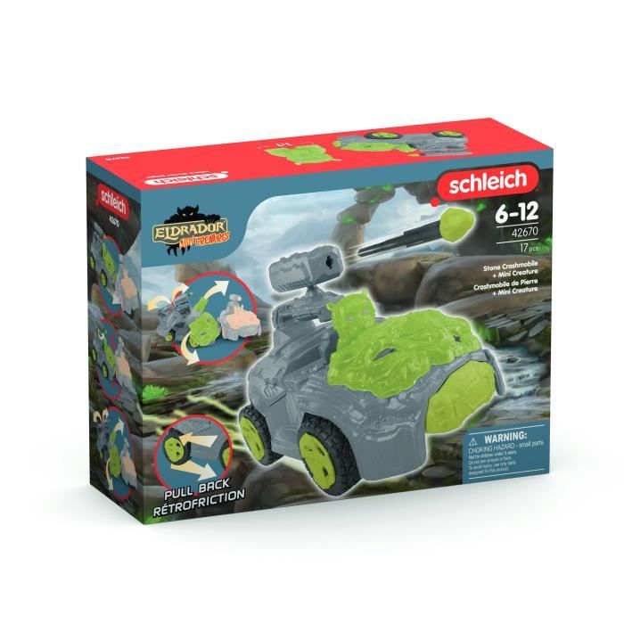 Crashmobile di Pierre con mini creatura, set di auto con figura fantasy, Schleich 42670 Creature Eldrador