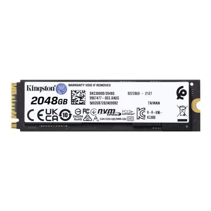 KINGSTON - SSD interno - KC3000 - 2048GB - M.2 NVMe (SKC3000D/2048G)