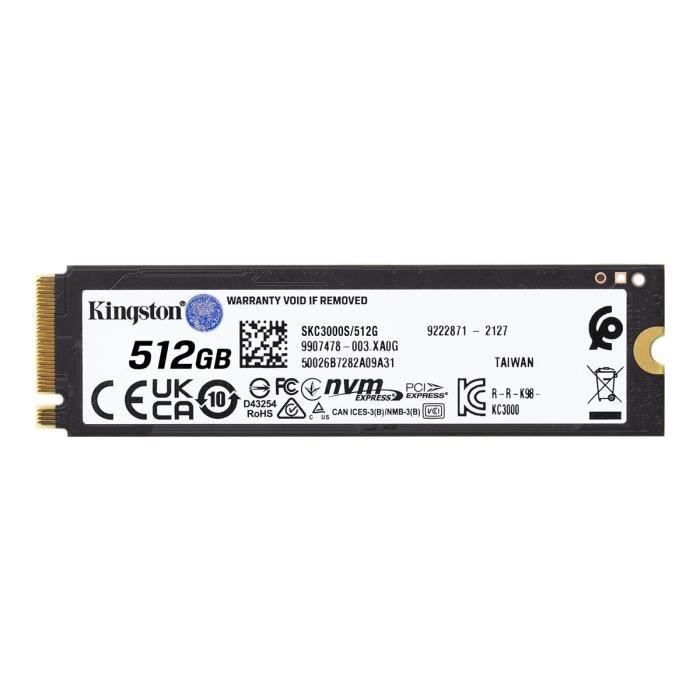 KINGSTON - SSD interno - KC3000 - 512GB - M.2 NVMe (SKC3000S/512G)