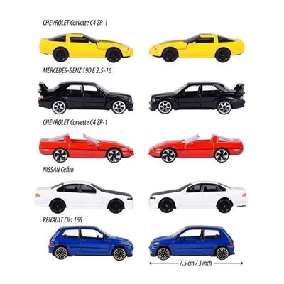 Confezione da 5 macchinine a ruota libera Majorette Youngster anni '90