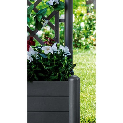 Fioriera quadrata con traliccio ITALIA - 30L - Plastica - Antracite