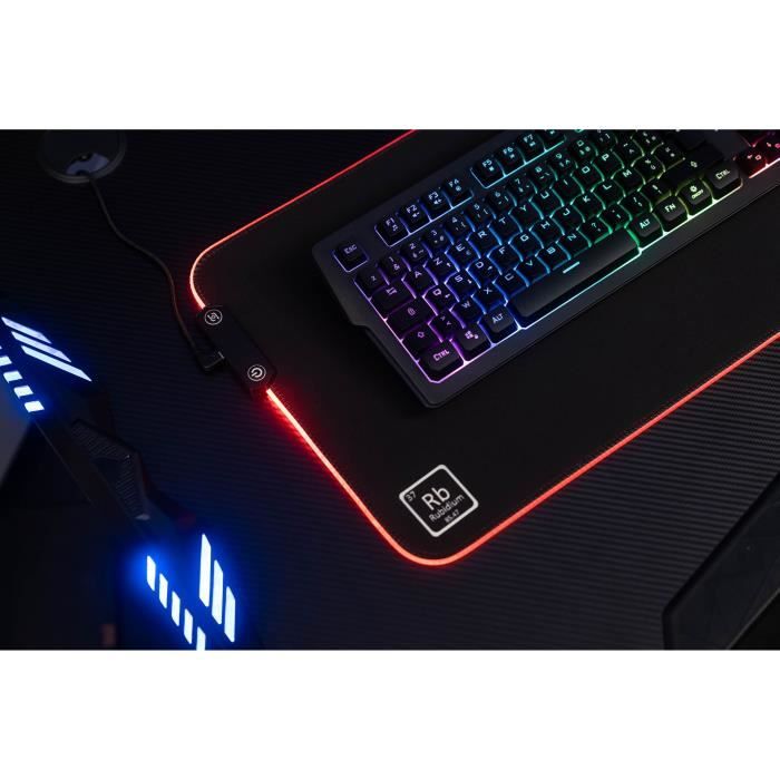 Tappetino per mouse RGB - THE G-LAB - PAD-RUBIDIUM - XXL - 800x300x3mm - Porta USB