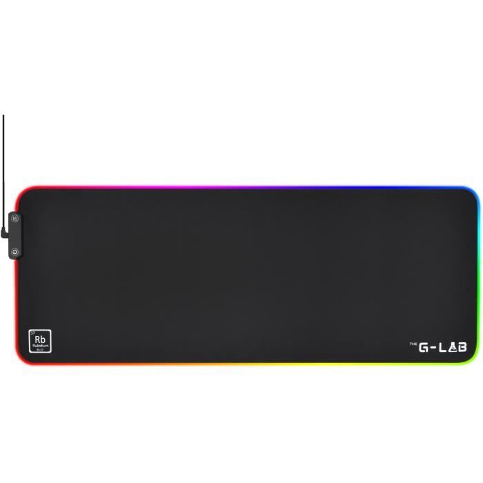 Tappetino per mouse RGB - THE G-LAB - PAD-RUBIDIUM - XXL - 800x300x3mm - Porta USB