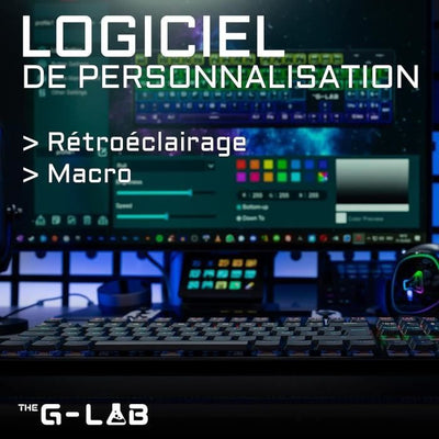 Tastiera da gioco di cablaggio L'interruttore a basso profilo G -Lab - rosso