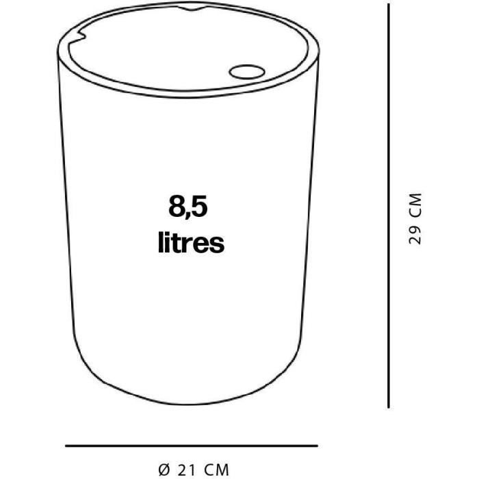 Pattumiera da bagno - TODAY - UTILITY - 8,5 L -  21 xx H 29 cm - Polipropilene - Blu