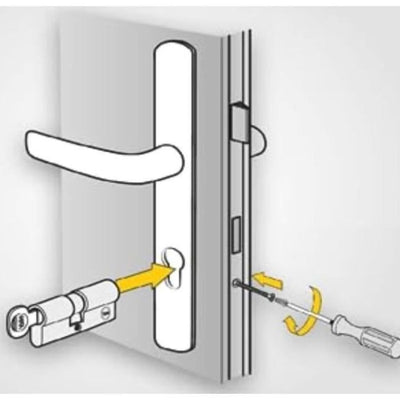 Cilindro serratura sbloccabile YALE - Per porta esterna / d'ingresso - 6 perni - 4 chiavi - 30 x 40 mm