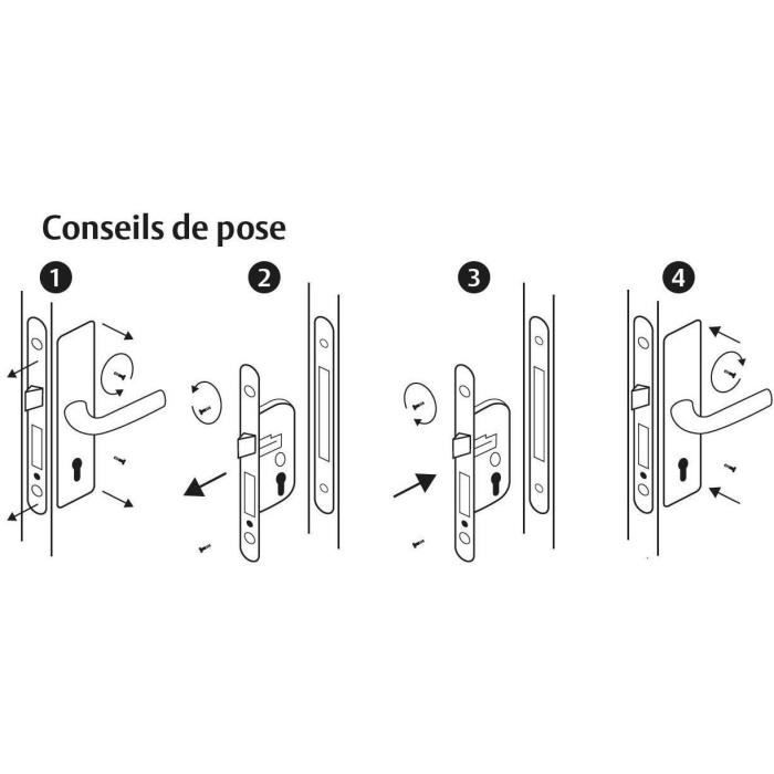 Serratura da incasso foro cilindro - YALE - Y50R-A40/B - Asse 40 mm, cassa 135 mm - Scrocco reversibile, Testa tonda - Bianco
