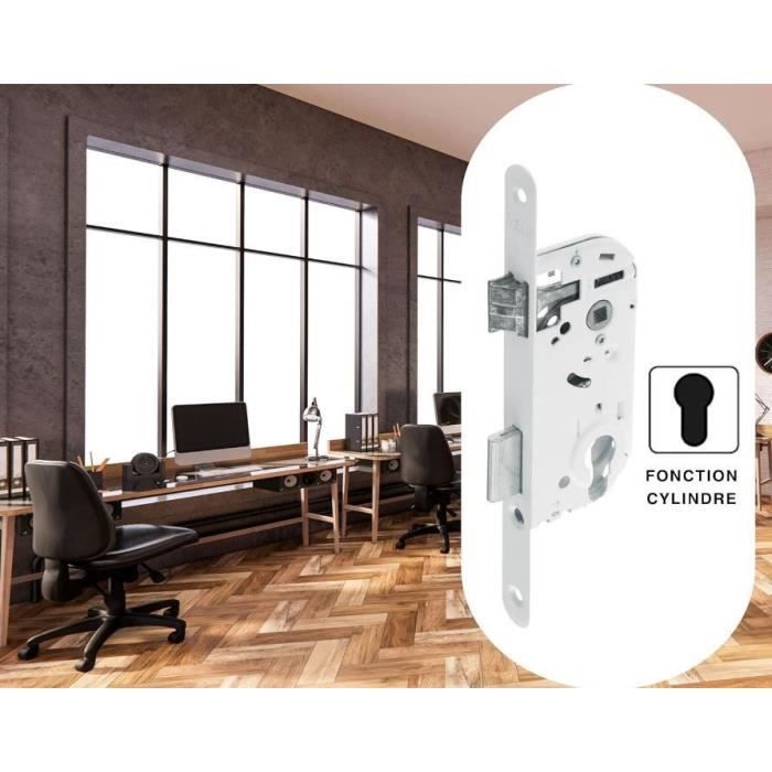 Serratura da incasso foro cilindro - YALE - Y50R-A40/B - Asse 40 mm, cassa 135 mm - Scrocco reversibile, Testa tonda - Bianco