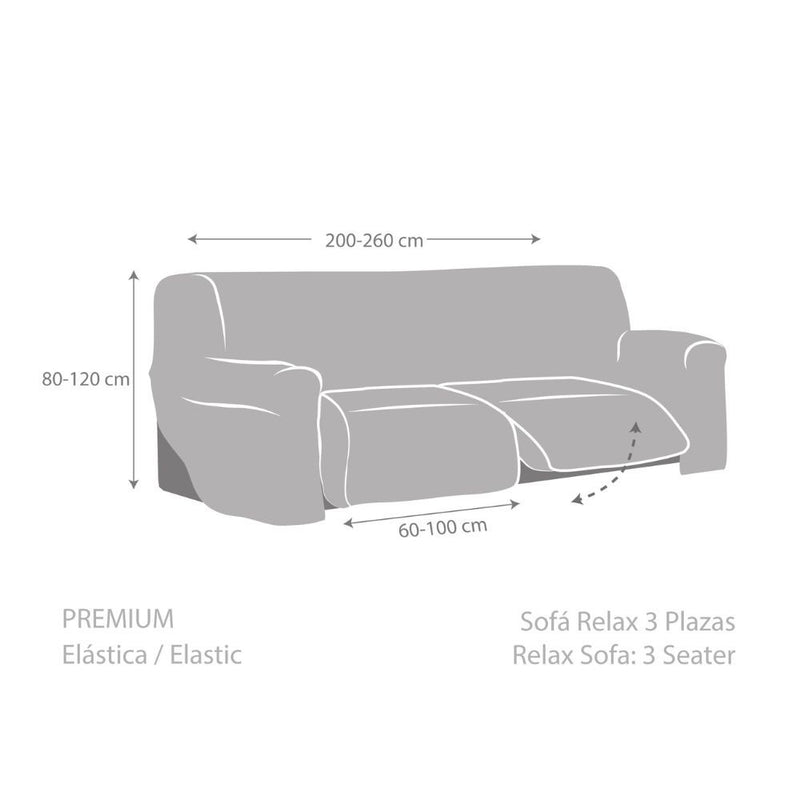 Copridivano Jaz recliner 3 posti grigio 200-260