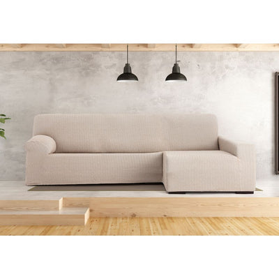 Copridivano Troya elastico penisola destra beige bracciolo lungo 250/310