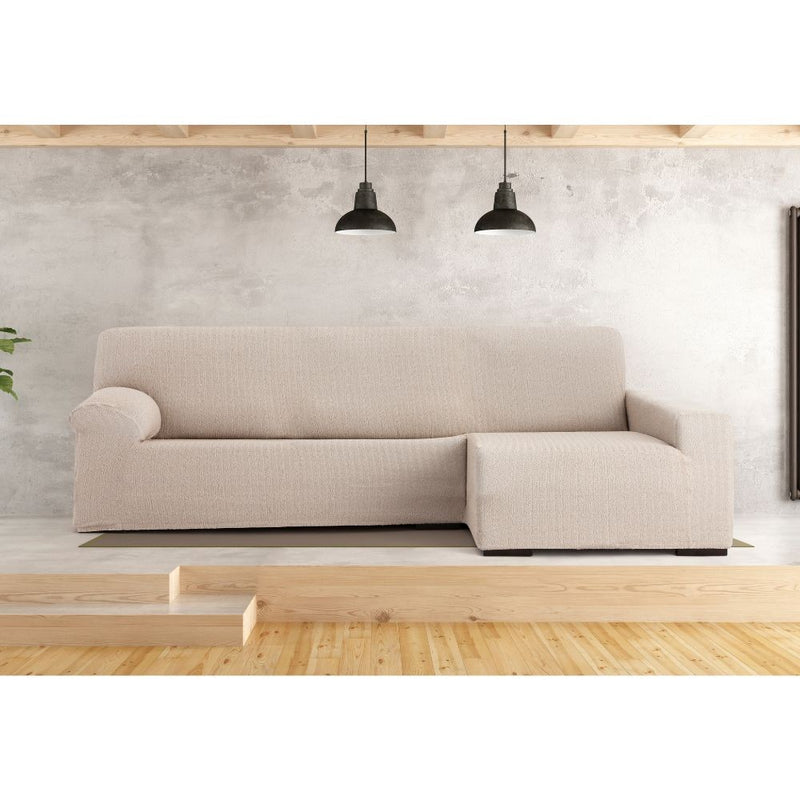 Copridivano Troya elastico penisola destra beige bracciolo lungo 250/310