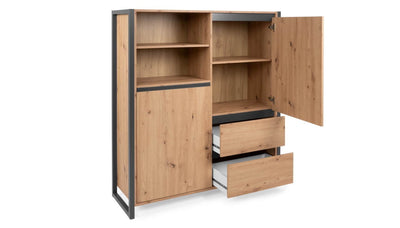 Credenza alta Denver 51 L120XP40XH140 quercia antracite