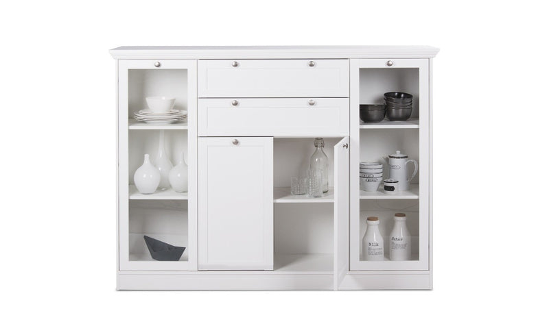 Credenza Landwood 53 bianca con vetrina