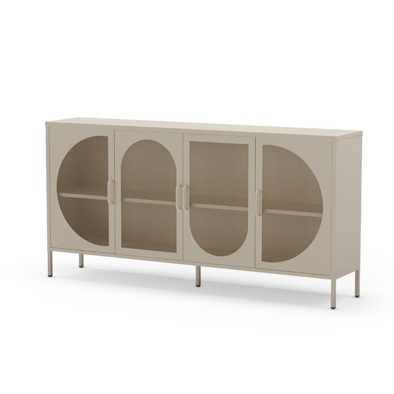 Credenza Tayra in metallo con 4 ante 160 cm. crema