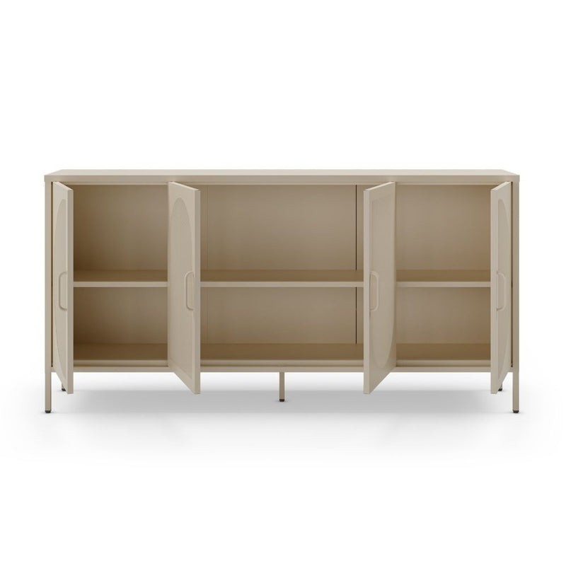Credenza Tayra in metallo con 4 ante 160 cm. crema