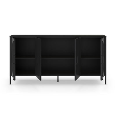 Credenza Tayra in metallo con 4 ante 160 cm. nero