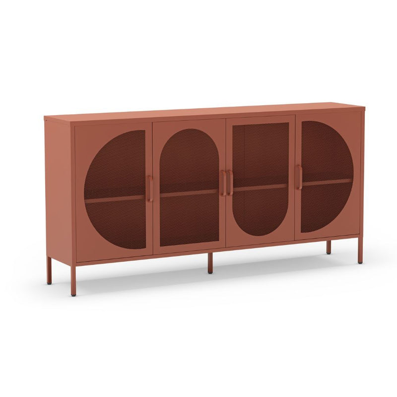 Credenza Tayra in metallo con 4 ante 160 cm. terracotta