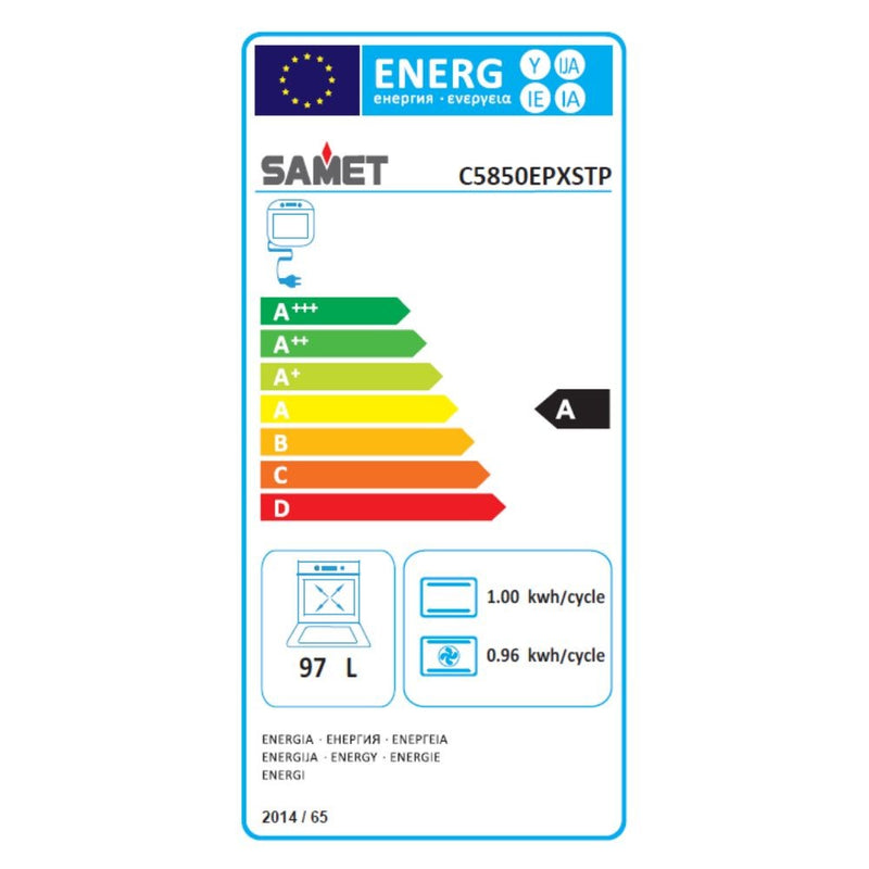 Cucina a gas Stromboli 80x55 cm. con forno e grill elettrici colore inox classe A