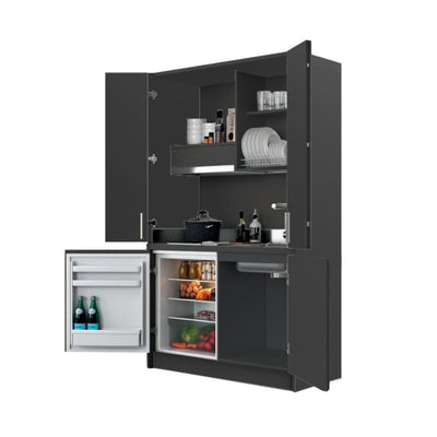 Cucina monoblocco Fold Evolution struttura e ante a libro antracite