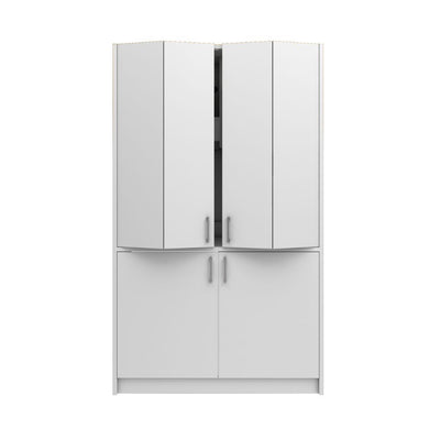 Cucina monoblocco Fold Evolution struttura e ante a libro bianco