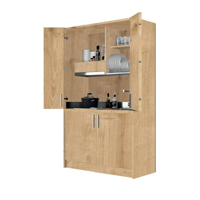 Cucina monoblocco Fold Evolution struttura e ante a libro rovere