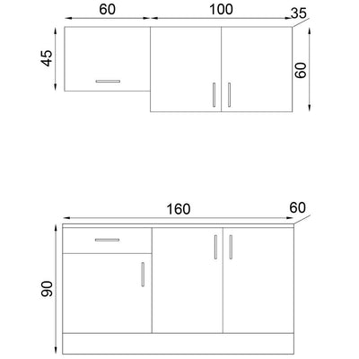 Cucina monoblocco Isernia 160 cm bianca reversibile con elettrodomestici