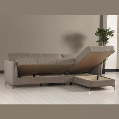 Divano con penisola reversibile Fellis grigio chiaro 176497