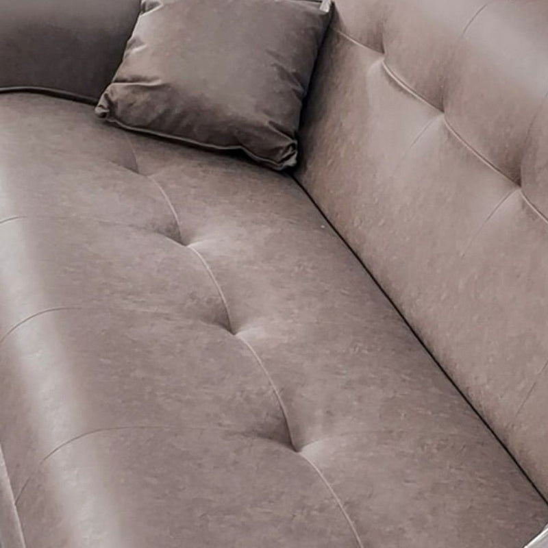 Divano Crown 3 posti ecopelle effetto nuvolato grigio 07-619 215x94x98h cm.