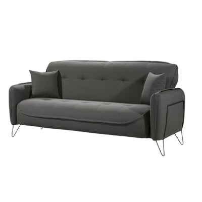 Divano Crown 3 posti ecopelle effetto nuvolato grigio 07-619 215x94x98h cm.