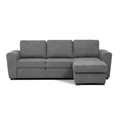 Divano letto corner reversibile Aston con contenitore in tessuto C1705 Ash grigio