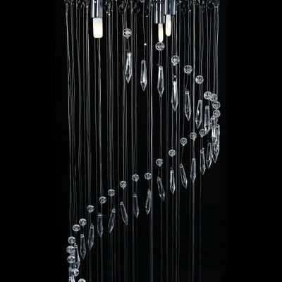 vidaXL Lampadario con Perle di Cristallo a Spirale Argento G9