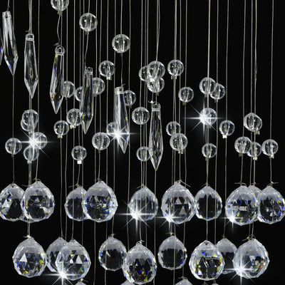 vidaXL Lampadario con Perle di Cristallo a Spirale Argento G9