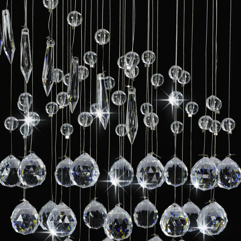 vidaXL Lampadario con Perle di Cristallo a Spirale Argento G9