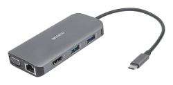 Deltaco USBC-HDMI25 hub di interfaccia USB tipo-C 5000 Mbit/s Grigio (USB-C dockingstation 3x USB-A, SD/micr)