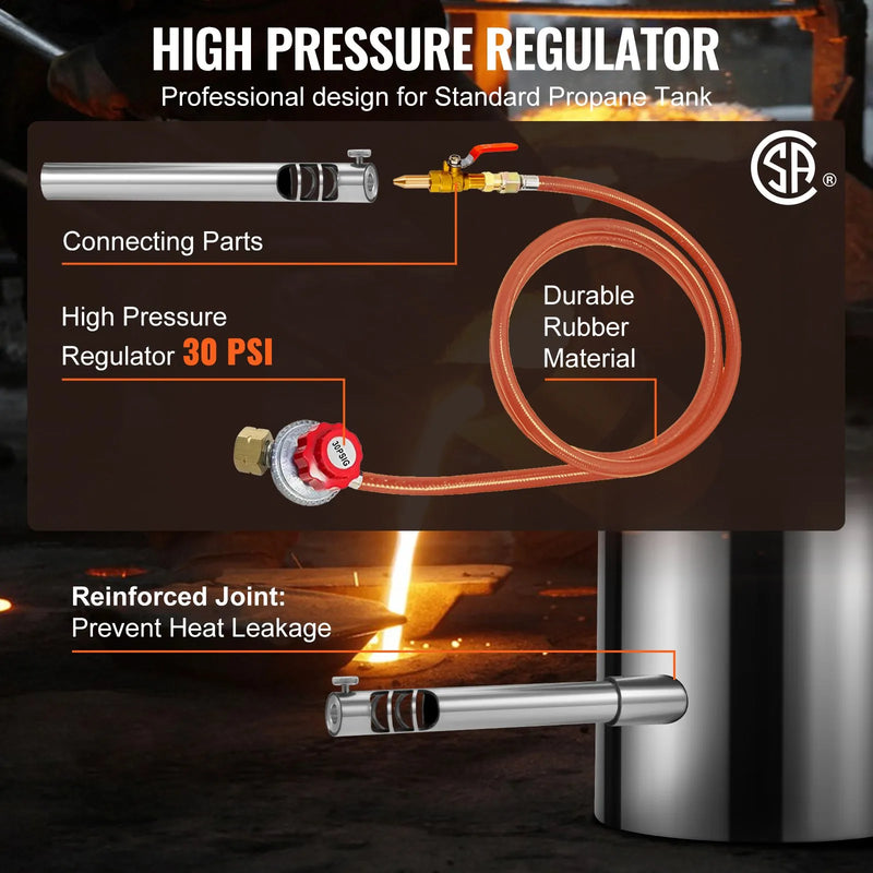 Crogiolo per fusione Kit Forno Fusorio a Gas Propano per Metalli Capienza 6KG Temperatura 1482°C