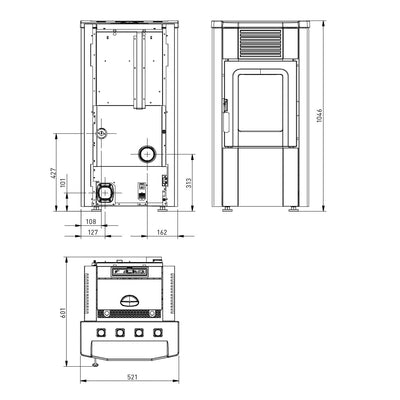 Dal Zotto Rita Elite Evo Stufa a Pellet Acciaio Pergamena A+